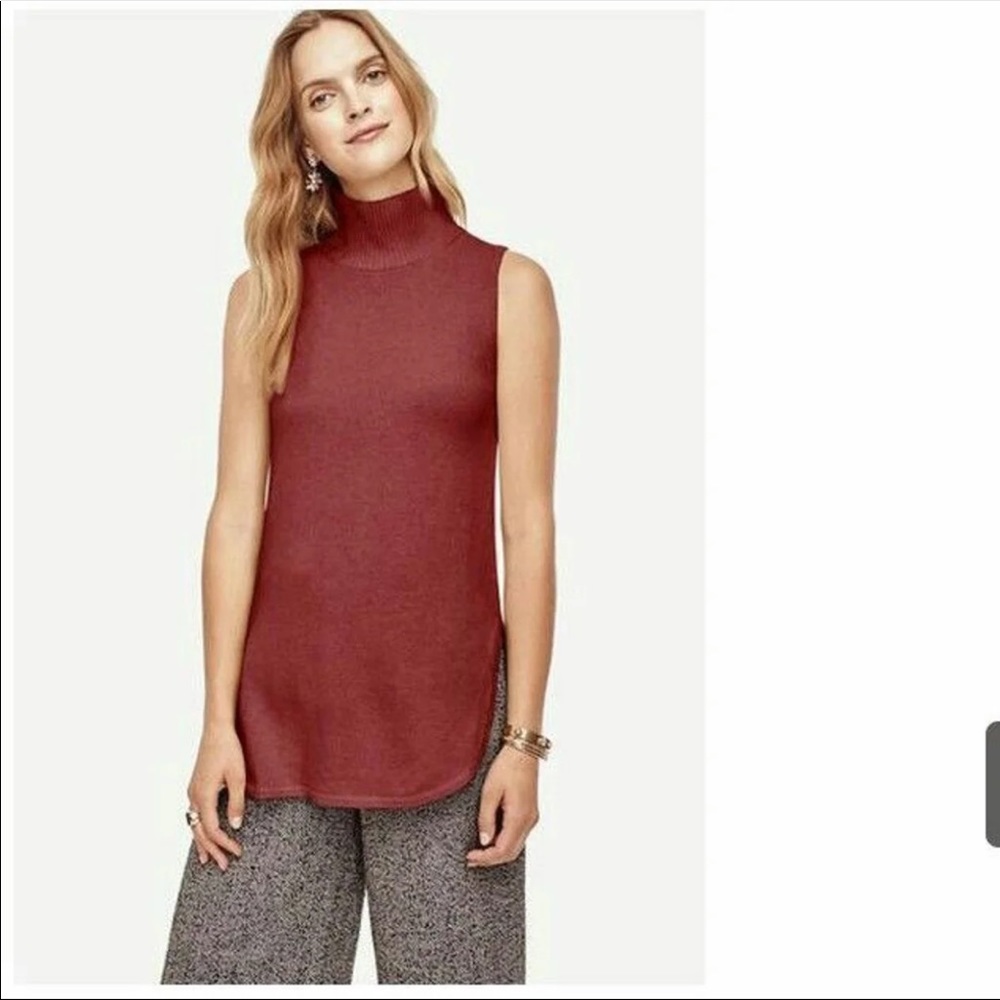 Ann Taylor mock neck sleeveless tunic XS